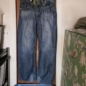 Helix Black Lable Cotton Washed Out Loose Jeans 38×32